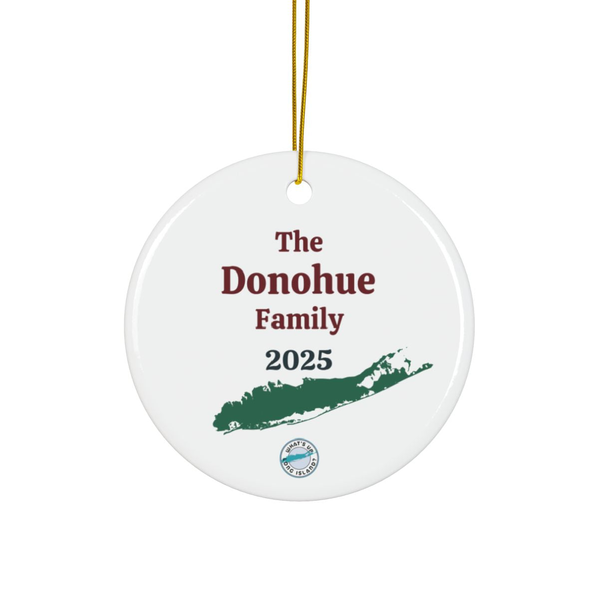 What's Up Long Island? Family Christmas Sleigh Ornament – Personalized Year & Family Name