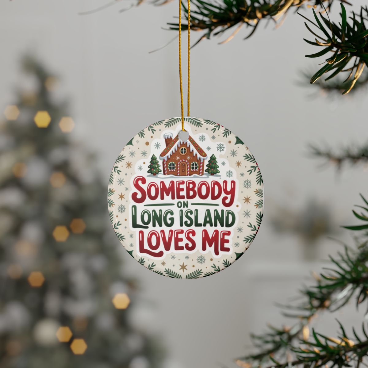 What's Up Long Island? Somebody on Long Island Loves Me Personalized Holiday Ornament – Custom Message & Signature