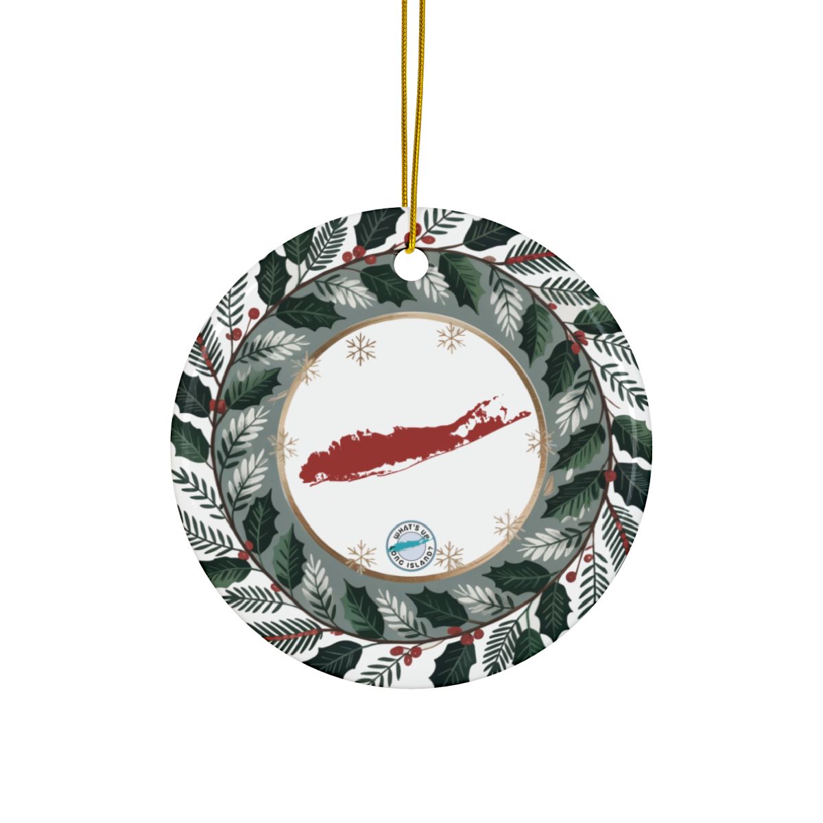 What's Up Long Island? Family Christmas on Long Island Personalized Ornament Ceramic Ornament