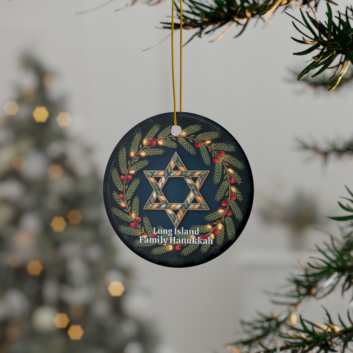 What's Up Long Island? Family Hanukkah Star of David Ornament – Personalized Year & Family Name
