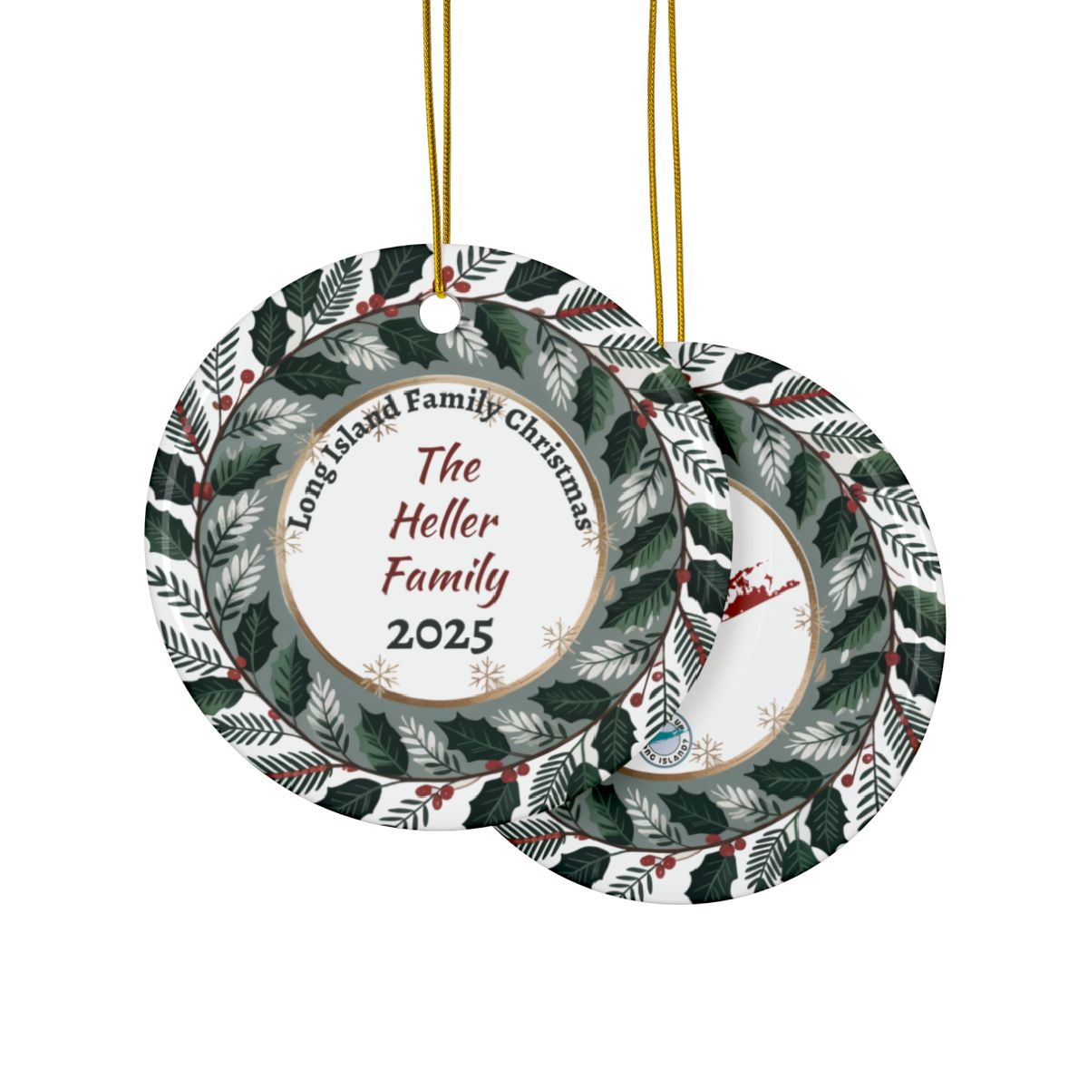What's Up Long Island? Family Christmas on Long Island Personalized Ornament Ceramic Ornament