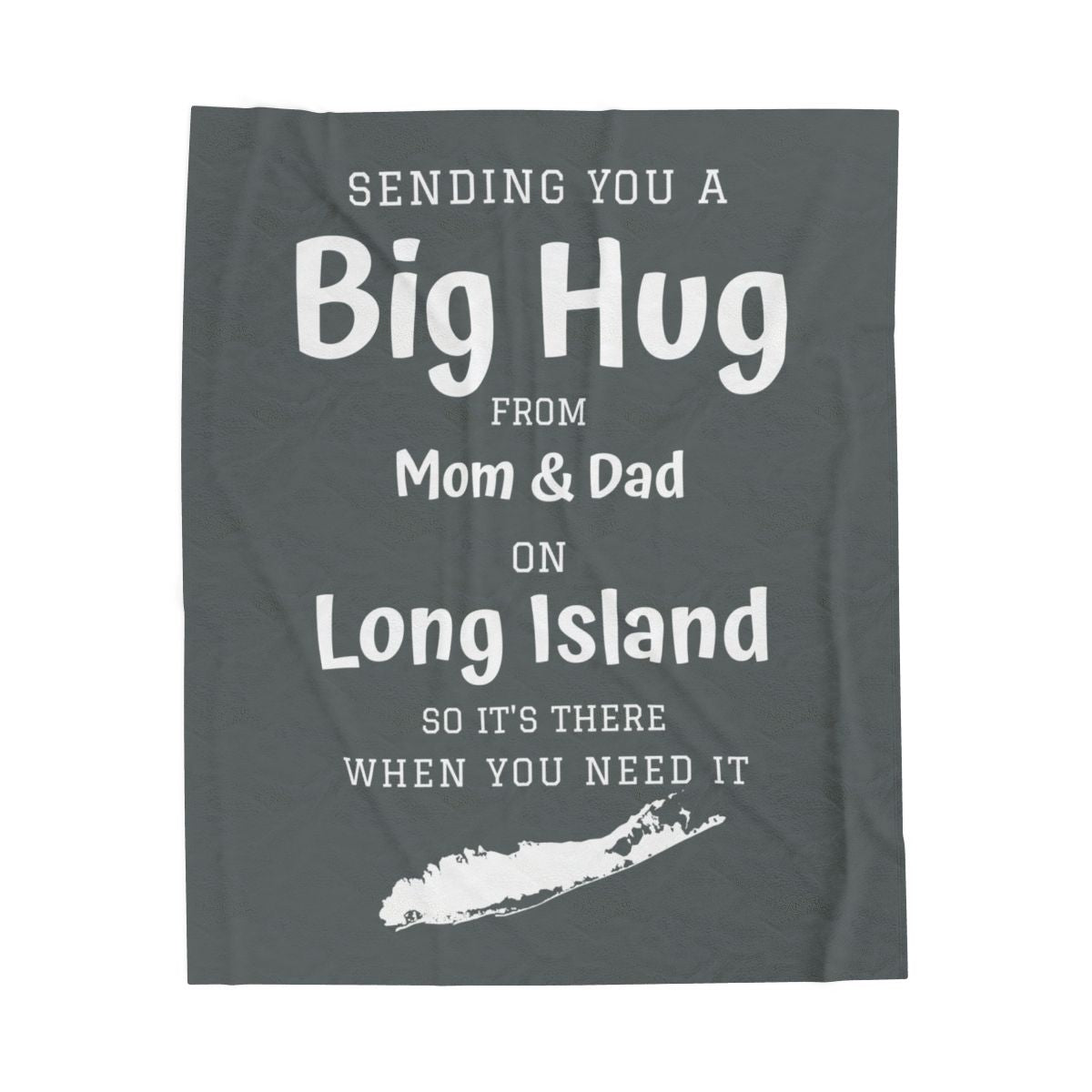 PERSONALIZED - 2 Sizes - 6 Colors - What's up Long Island? Sending you a Big Hug Velveteen Blanket